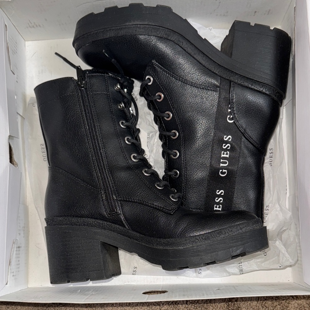 Guess Nekoda Black Combat Boots for Women
